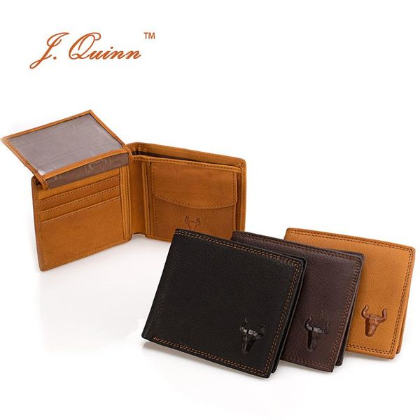 

wallets j.quinn bifold male coin walet thin purse with card id flap leather wallet genuine cowhide small short mens causal, Red;black