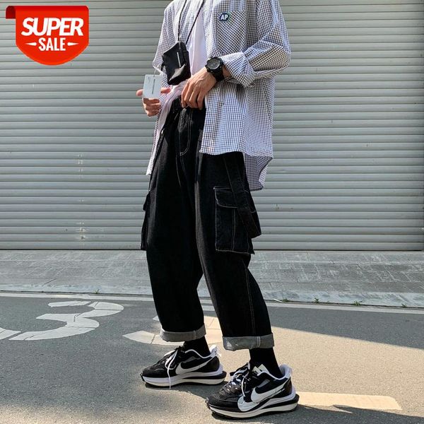 

2020 men's fashion salopettes romper jumpsuit male overalls straight casual pants popular denim trousers baggy homme jeans -2xl #v643, Blue