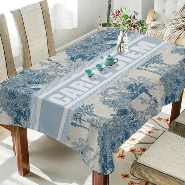 

table cloth carpe diem print tablecloth retro plant floral pattern rectangular waterproof heat resistant for kitchen living room