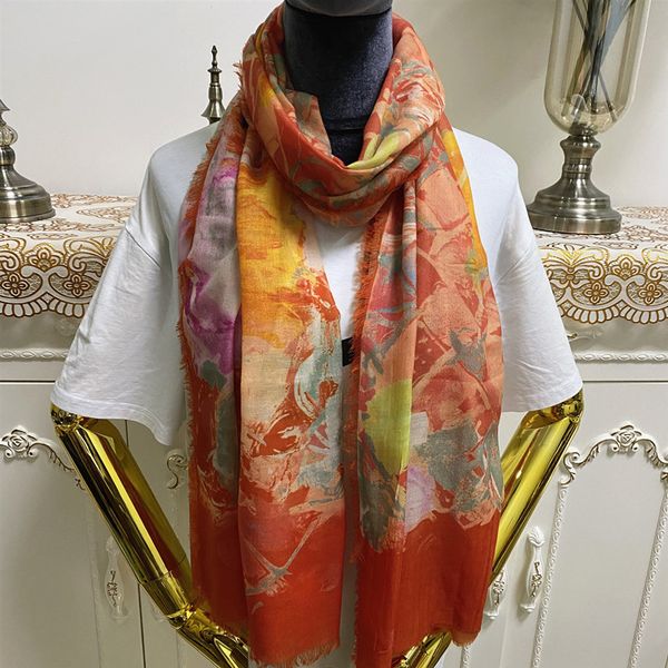 

women's scarf good quality 100% cashmere material thin and soft print flowers pattern long scarves for women size 190cm -65cm, Blue;gray