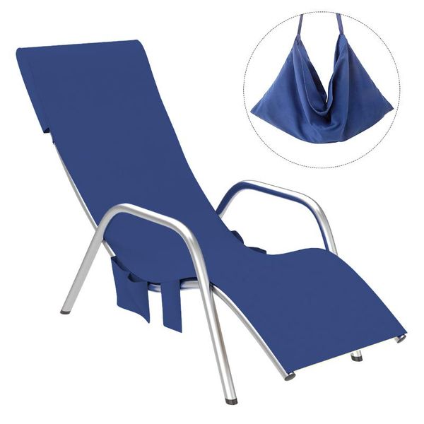 

210*75cm beach chair cover lounge microfiber towel quick-dry with pockets outdoor pads