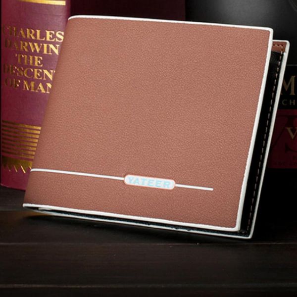 

retro short bifold wallet for men small leather cards wallets purse purses male mens slim business id card holders, Red;black