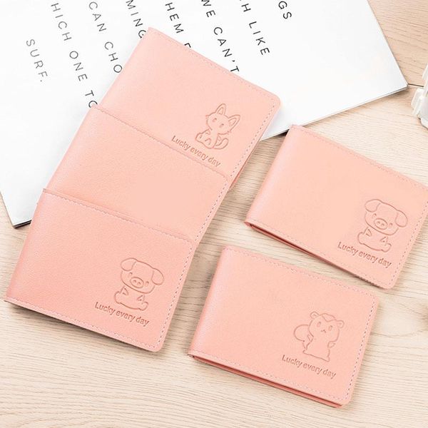 

card holders female pu leather case fashion driver's license cover simple ultra-thin shell multicolor driving id bag, Brown;gray