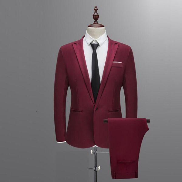 

men's suits & blazers slim button suit pure color dress blazer host show jacket coat pant #4d26, White;black