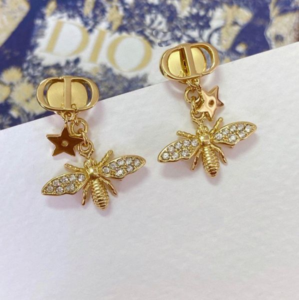 

chandeliers earrings d's / bee star studded net red temperament brass silver needle