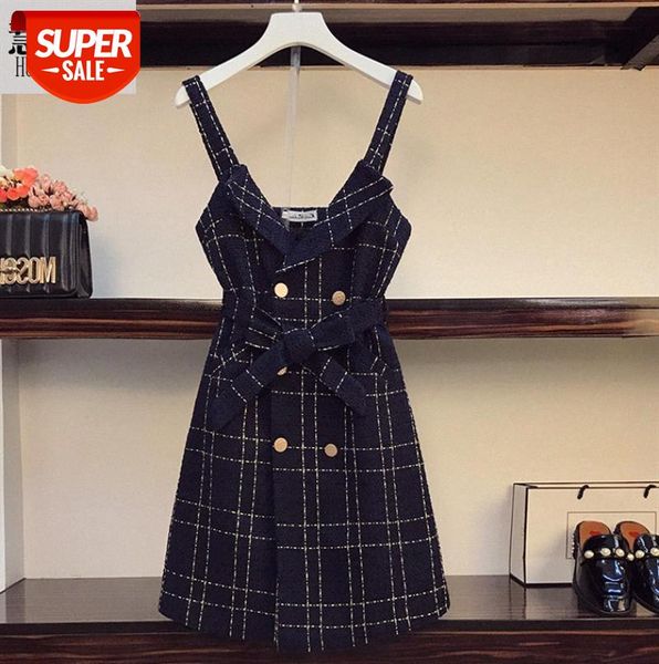 

withdrawal of large size slim temperament strap dress korean style sweater fight #v86d, Black;gray