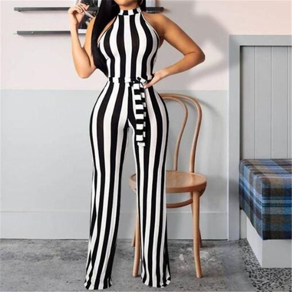 

women's jumpsuits & rompers women clubwear playsuit casual sleeveless party lace up jumpsuit romper trousers pants overalls kombinezony, Black;white
