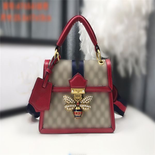 

Queen Margaret handbags women blind for love shoulder bags bee buckle crossbody bag female designer leather handbags brand bags, Brown