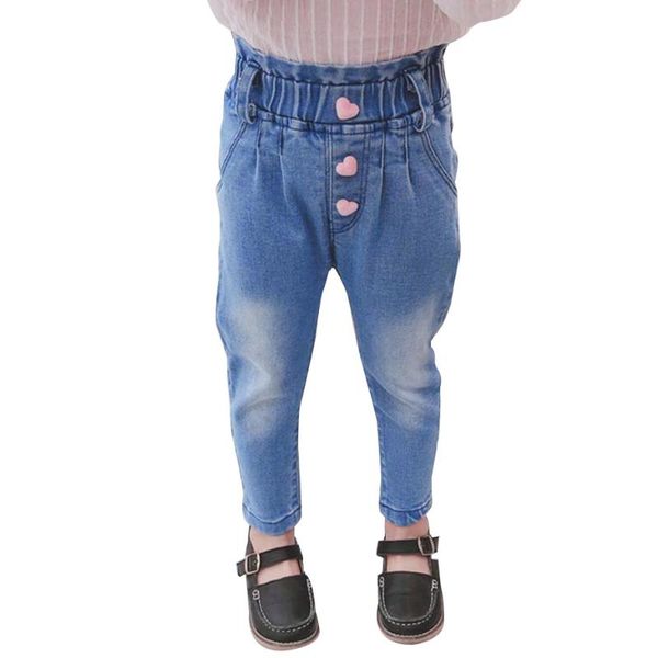 

baby girl jeans heart botton toddler casual girls spring autumn clothes, Blue