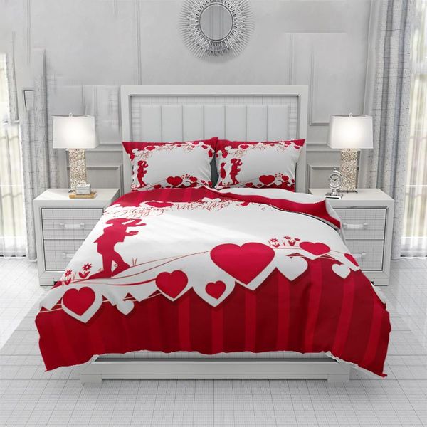 

red rose flower love wedding jacquard bedding set bed cover quilt /duvet pillow case home textile bedroom decor sets