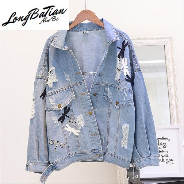

women's jackets harajuku denim for 2021 autumn big size jeans jacket women basic coat student casual ladies clothes, Black;brown