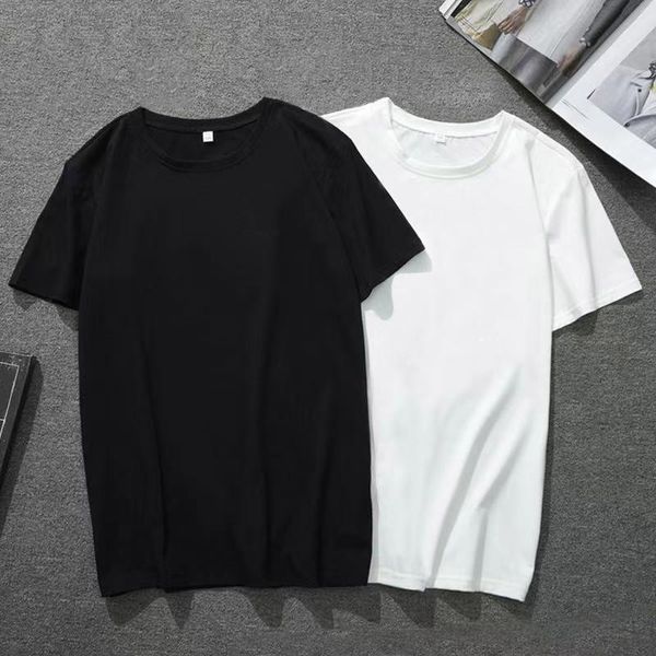 

tee peach heart men's t-shirt, milk silk crew neck, short sleeve red embroidered label, main picture for business, wholesale, White;black