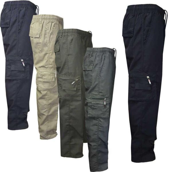 

european and american style military casual pants, slim fitting overalls, men's sports pants, Black