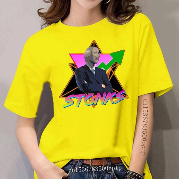 

women's t-shirt women stonks vintage aesthetic tshirt t shirt, White