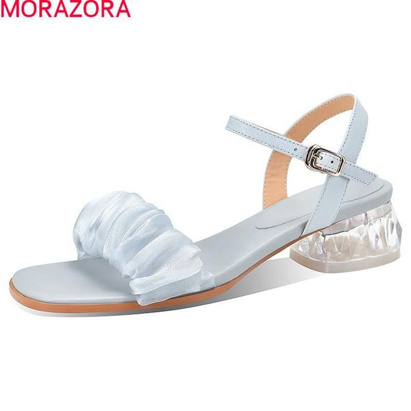 

arrival summer women sandals sheepskin party shoes square heels buckle 2 colors ladies, Black