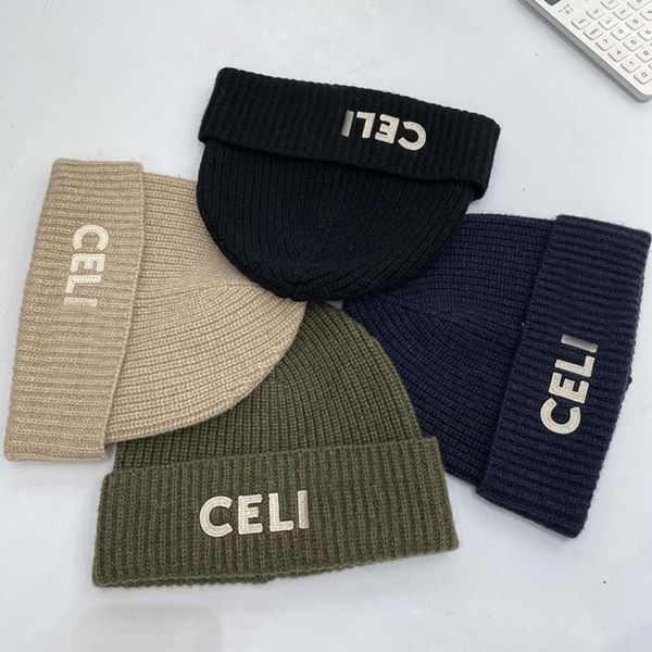 

hat autumn and winter knitted net red same letter wool large version pullover warm casual cold, Blue;gray