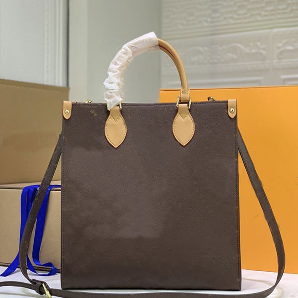 

women handbags tote bags shopping bag classic flower letter printing removable shoulder strap grain genuine leather interior zipper