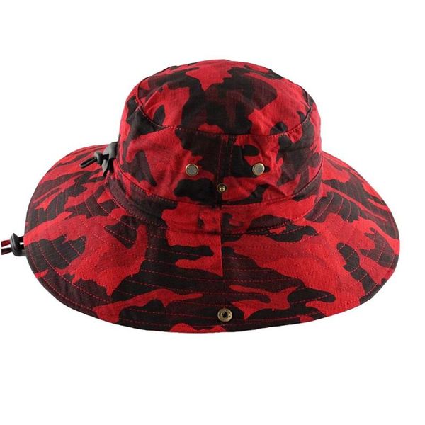 

cloches fashion camouflage bucket hat sun protection outdoor climbing hiking cap, Blue;gray