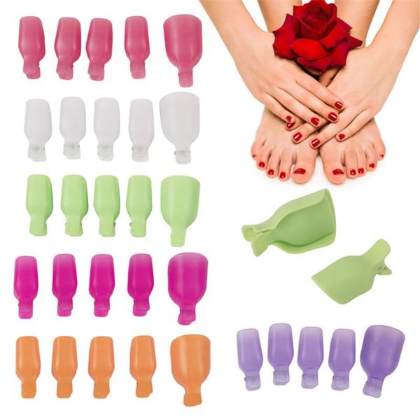 

nail gel 5pcs/set plastic foot toe art soak off cap clip reusable uv polish for removal of varnish manicure tools wholesale, Red;pink
