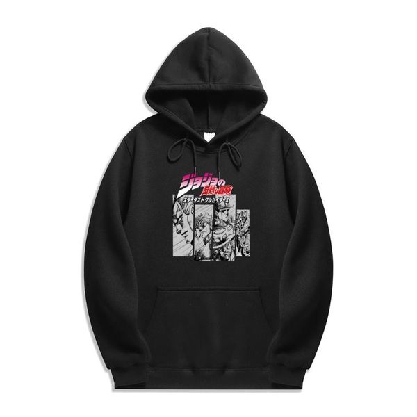 

men's hoodies & sweatshirts japanese animation wonderful adventure hoodie spring and autumn street hip hop casual fashion loose hood, Black