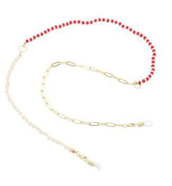 

simple pink and red crystal beads chain holder glasses lanyards accessary