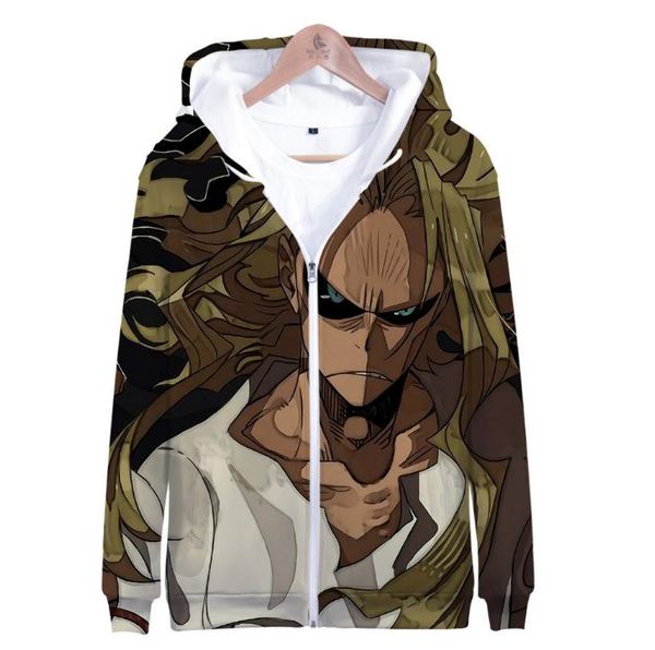 

men's hoodies & sweatshirts trendy peculiar anime my hero academia zipper funny women student cartoon clothes men 3d print, Black