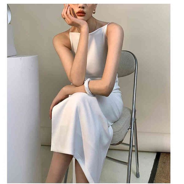 

casual dresses women summer clothes spaghetti strap sleeveless elegant black white party high slit dress z3mv, Black;gray