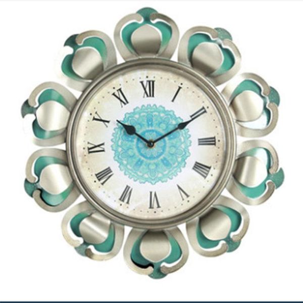 

wall clocks modern unique clock home decor european watch living room decoration loft reloj mural big peacock 50ko570