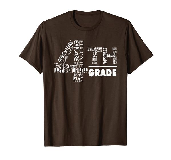 

fourth grade tee shirt for teachers students of 4th grade, White;black