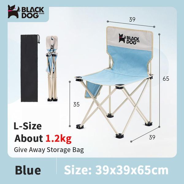 

camp furniture naturehike-blackdog outdoor travel folding chair weight bearing 120kg picnic small square fishing with pocket ultralight