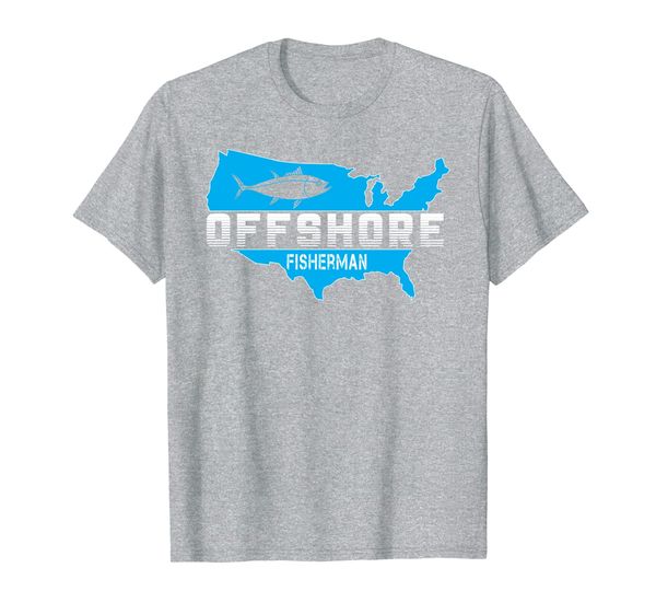 

offshore fisherman shirt with a united states map and a tuna, White;black