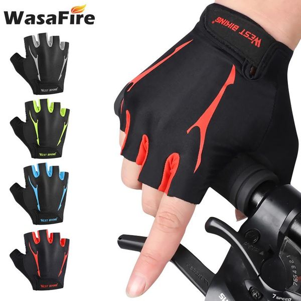 

cycling anti-slip anti-sweat half finger gloves breathable anti- outdoor sports bicycle glove, Black