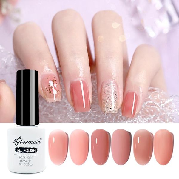 

7ml opal jelly gel polish 8 colors translucent pink nail soak off uv long lasting varnish art design manicruing, Red;pink