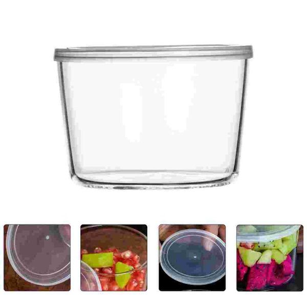 

disposable cups & straws 2pcs round shape bowl soup with lid creative tableware salad bowls