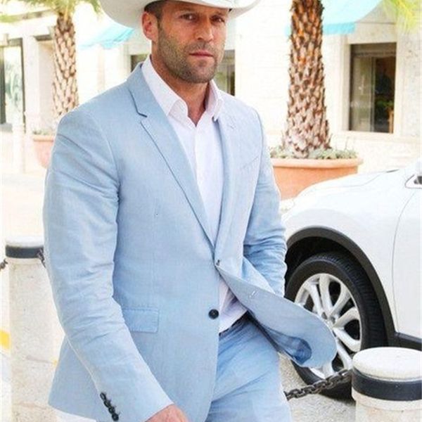 

men's suits & blazers custom made men notch lapel groom tuxedos linen wedding groomsmen ( jacket+pants+tie ) e239 0aax, White;black