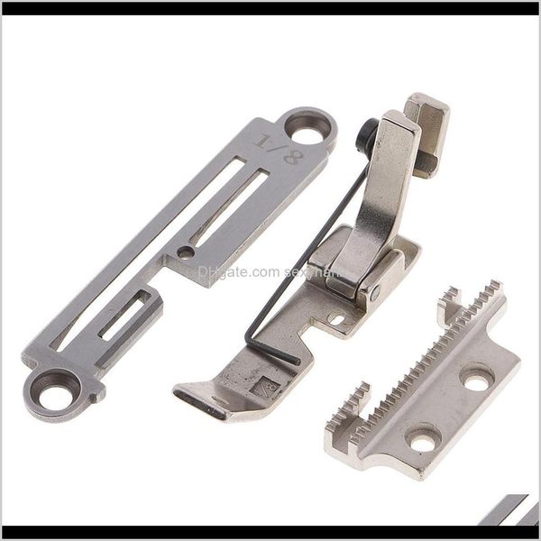 

notions tools apparel drop delivery 2021 industrial needle plate and feed dog foot set for overlock sewing hine umlch, Black