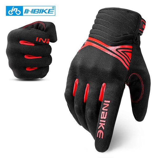 

shockproof cycling gloves breathable riding mtb bike bicycle men full finger touch screen motorcycle sport, Black