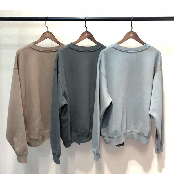 

men's hoodies & sweatshirts season6 round goal drops kanye west sweatshirts 2021 hip hop solid male colors sweatshirt vintage harajuku, Black