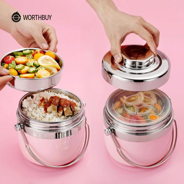 

dinnerware sets worthbuy vacuum thermal lunch box 304 stainless steel bento portable for kids school containers storage picnic set