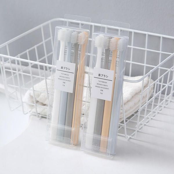 

8pcs ultra-fine toothbrushes wave nano million bristles micro soft tooth brush with holder portable oral care eco product kit bath accessory