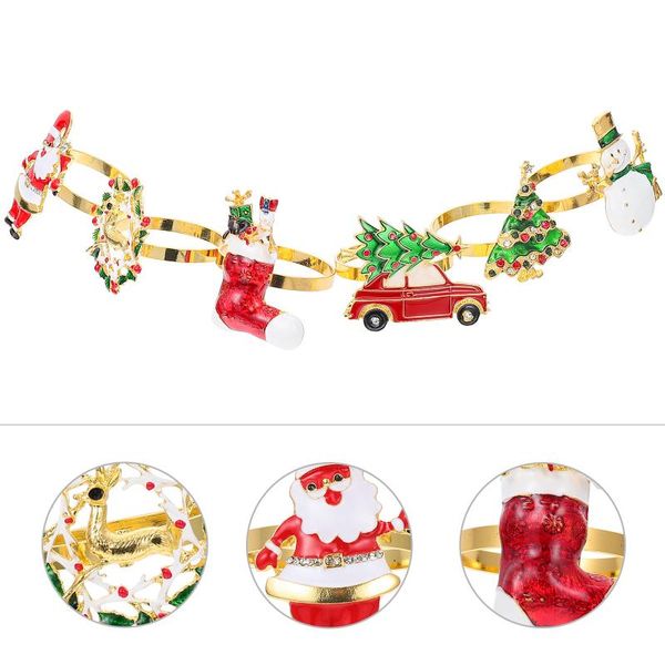 

napkin rings 6 pcs christmas tissue buckle holders desksupplies (assorted color)