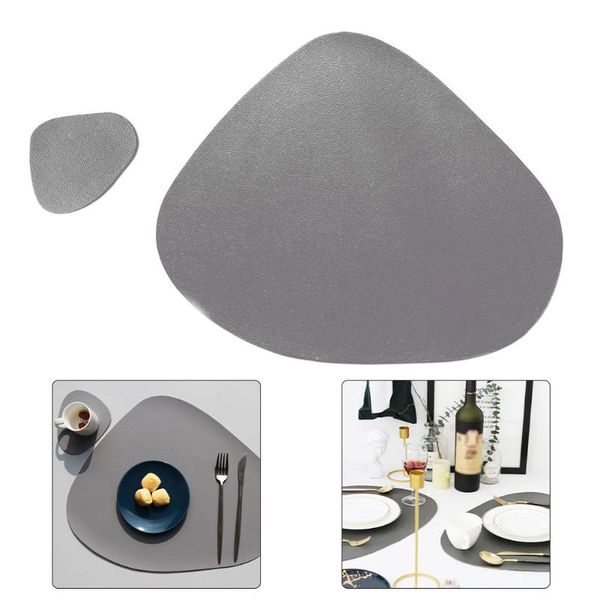 

mats & pads leather placemat tableware pad oil water resistant heat insulation non-slip tablemat set for kitchen washable cup