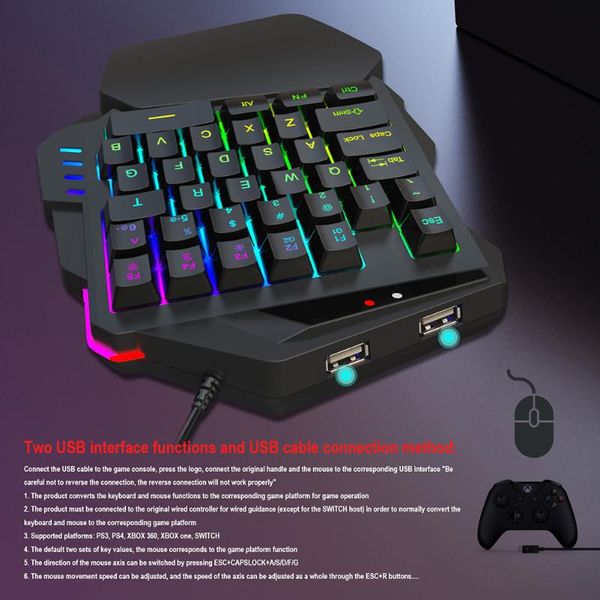 

one-handed gaming keyboard rgb illuminated with converter accessory jr deals keyboards