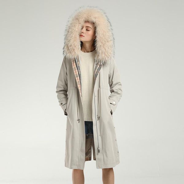 

women's fur & faux middle and long style coat 2021 winter rex grass warm one woman, Black