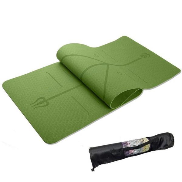 

yoga mats thick non-slip mat with position line fitness comfort gym exercise pads