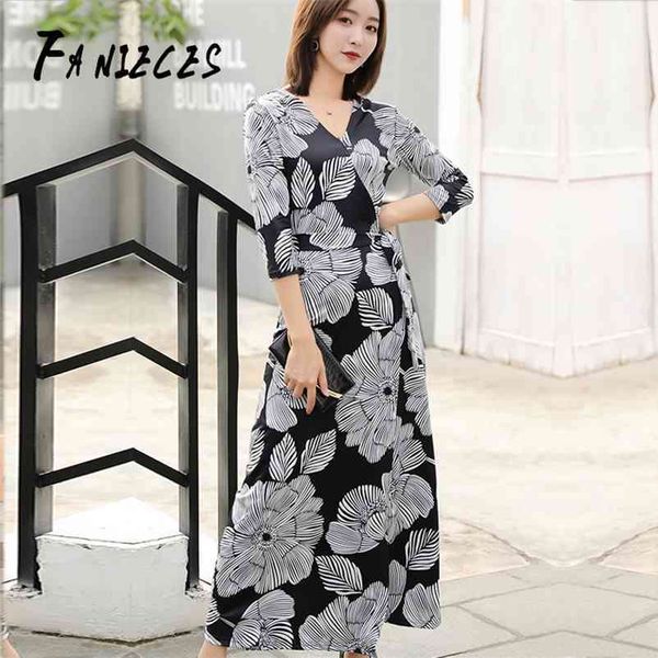 

6 colors women floral print maxi dress bohemian v neck lace up lady summer split beach dresses femme vestido streetwear sundress 210520, Black;gray