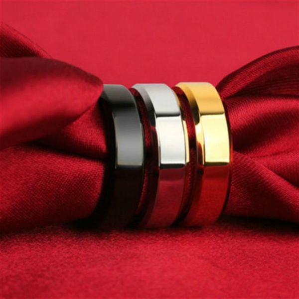 

1pcs tri-colored fashion edge steel titanium finger rings party favors for men and women decoration gifts suppl favor