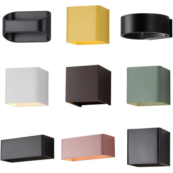 

macaron wall lamp indoor lighting mirror front modern minimalist box sconce room decoration