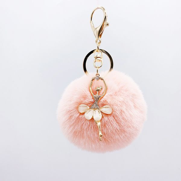 8cm Bonito Anjo Dança Chaveiros Pingente Mulheres Keyring Titular Pompoms Presentes Saco Acessórios