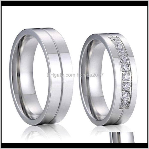 

jewelrypair usa design couple wedding rings set for men and women stainless steel ring jewelry lovers alliance marriage gift drop delivery 2, Slivery;golden